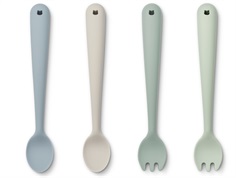 Liewood dusty mint multi mix cutlery set Shea silicone (4-pack)
